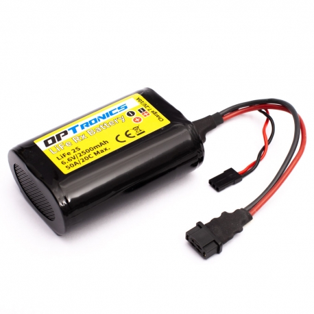 OPTronics - Batterie RX - LiFe 2S 2500mAh 50A/20C OPTronics - Batterie RX - LiFe 2S 2500mAh 50A/20C